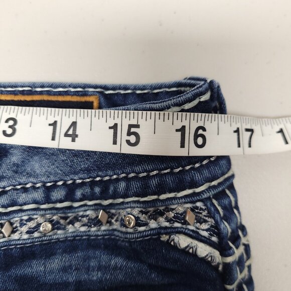 Rock Revival Womens Easy Crop Jeans Size 30 Blue - Picture 3 of 10